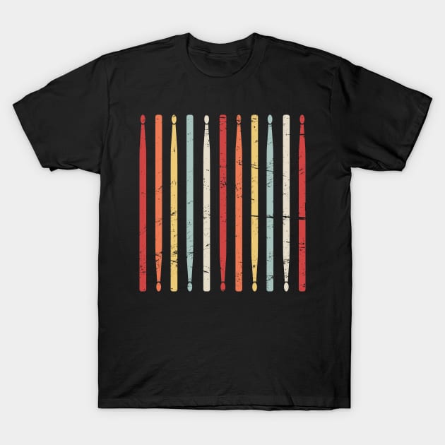 Retro Drum Sticks | Marching Band Percussion T-Shirt by MeatMan